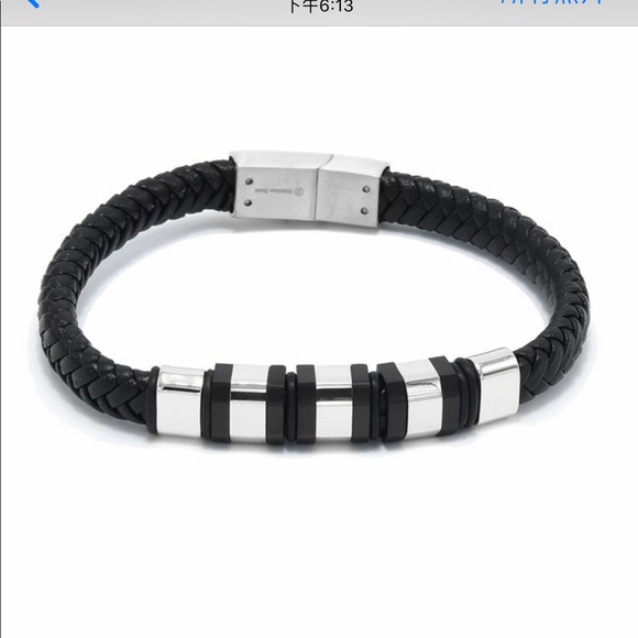 Leather Stainless Steel Bracelet - Picture 3 of 4